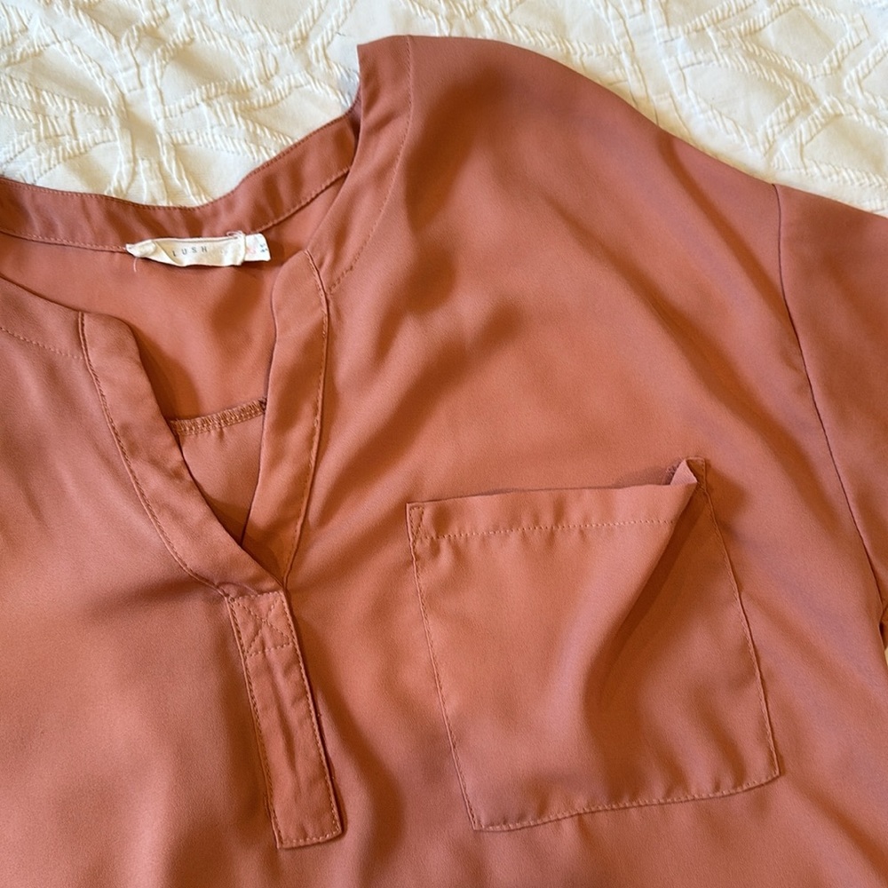 Dusty rose blouse with pocket XS